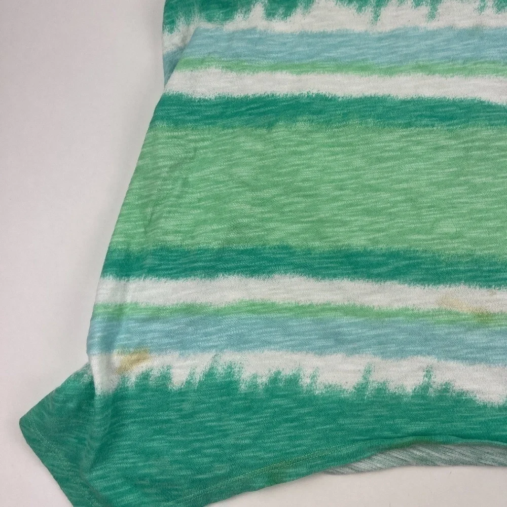 Justice Tank Top Girls 20 Green Striped Sleeveless